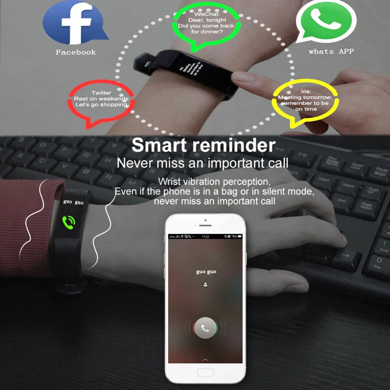 Unisex Smart Watch – Heart Rate & Blood Pressure Fitness Tracker Sport Watch
