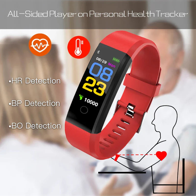 Unisex Smart Watch – Heart Rate & Blood Pressure Fitness Tracker Sport Watch