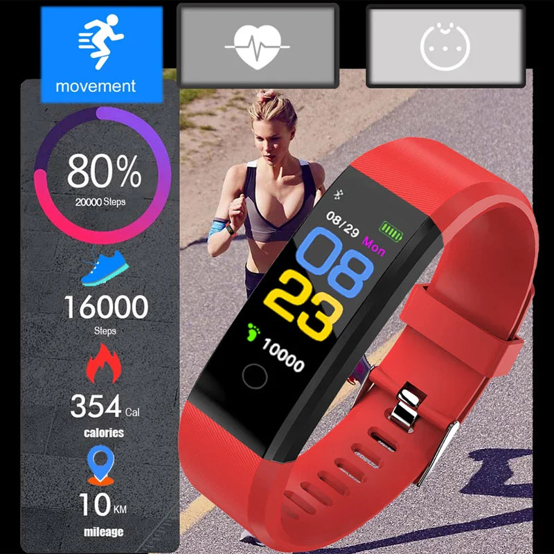 Unisex Smart Watch – Heart Rate & Blood Pressure Fitness Tracker Sport Watch