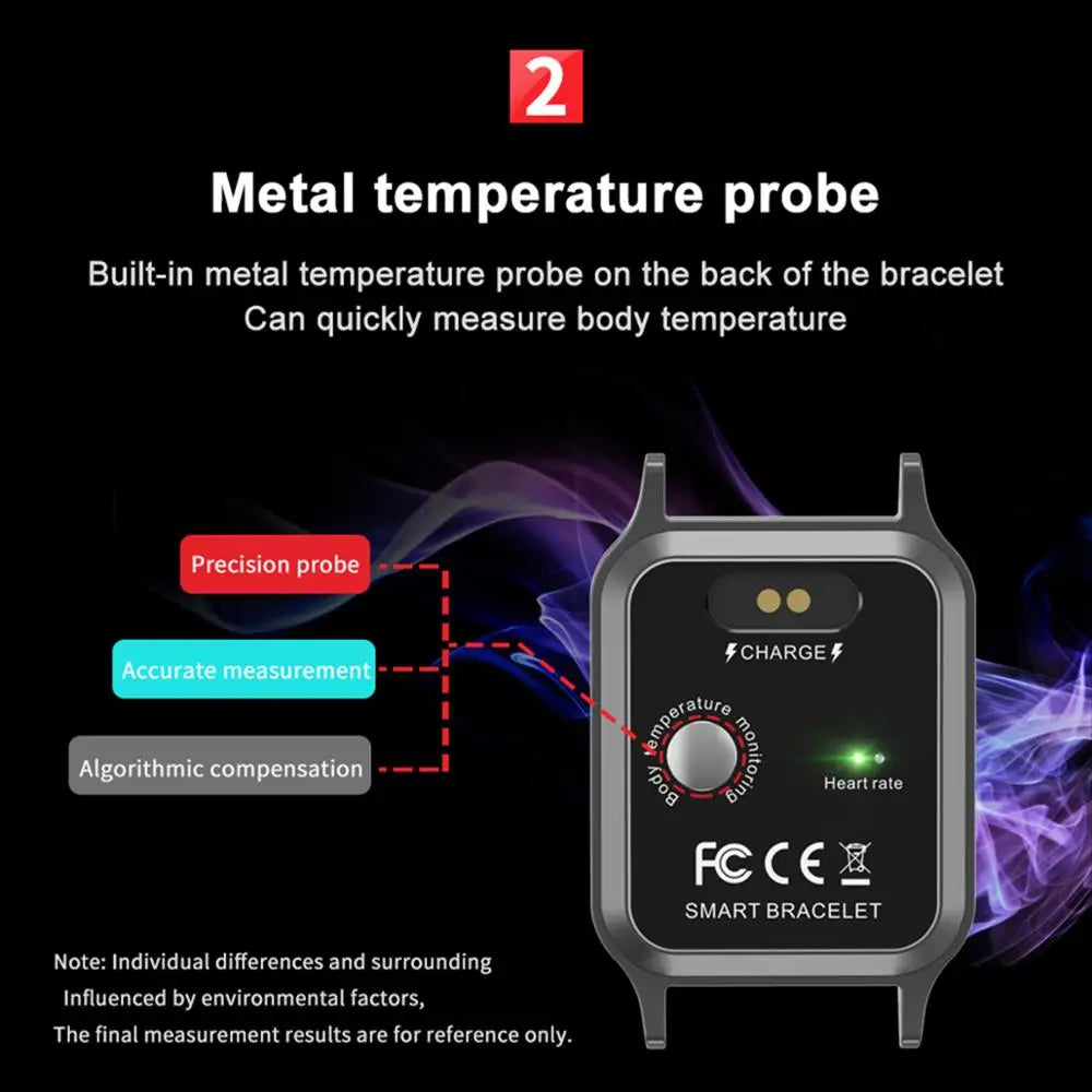 T96 Smart Watch – Body Temperature, Heart Rate & Blood Pressure Tracker