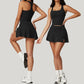 Anti Shine High Waisted Tennis Skirt and Yoga Pant Set