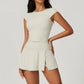 Anti Shine High Waisted Tennis Skirt and Yoga Pant Set