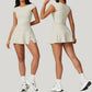 Anti Shine High Waisted Tennis Skirt and Yoga Pant Set