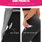 Cropped High-Waisted Yoga Pants with Diagonal Pockets