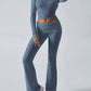 Yoga Wear Slim Fit Sports Knit Long Sleeve Pants Two-Piece Set