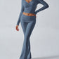Yoga Wear Slim Fit Sports Knit Long Sleeve Pants Two-Piece Set