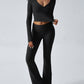 Yoga Wear Slim Fit Sports Knit Long Sleeve Pants Two-Piece Set