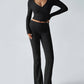 Yoga Wear Slim Fit Sports Knit Long Sleeve Pants Two-Piece Set