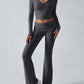 Yoga Wear Slim Fit Sports Knit Long Sleeve Pants Two-Piece Set