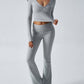 Yoga Wear Slim Fit Sports Knit Long Sleeve Pants Two-Piece Set