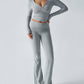 Yoga Wear Slim Fit Sports Knit Long Sleeve Pants Two-Piece Set