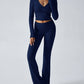 Yoga Wear Slim Fit Sports Knit Long Sleeve Pants Two-Piece Set
