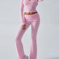 Yoga Wear Slim Fit Sports Knit Long Sleeve Pants Two-Piece Set