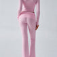 Yoga Wear Slim Fit Sports Knit Long Sleeve Pants Two-Piece Set